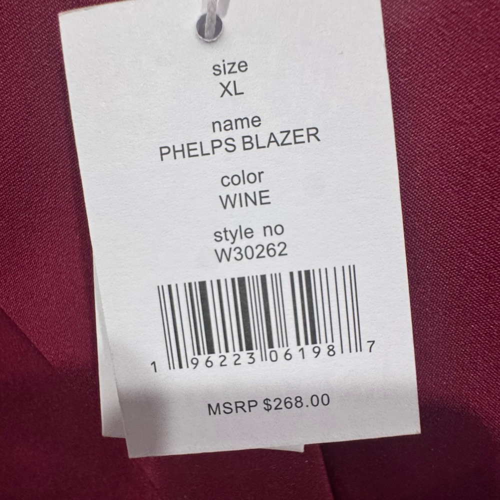 Walter Baker Phelps Blazer XL Wine Red NEW Double Breasted Gold Buttons $268 - Picture 3 of 10